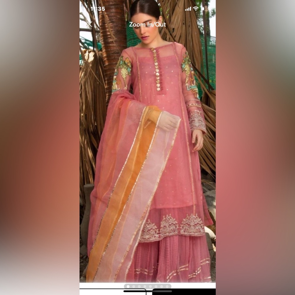Pakistani brand HEM four piece kameez suit